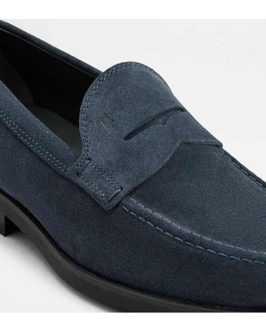 Tod's Blue Classic Penny Loafers for men
