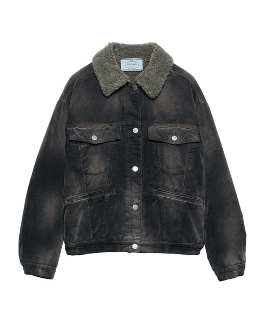 Prada Black Corduroy Blouson Jacket