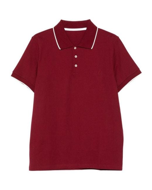 Saint Laurent Red Short-Sleeved Polo Shirt for men