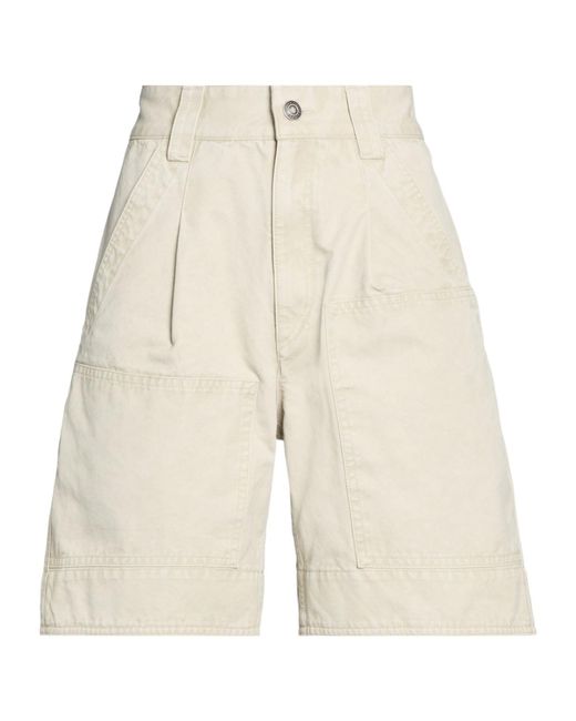 Isabel Marant Natural Solid Casual Canvas Shorts
