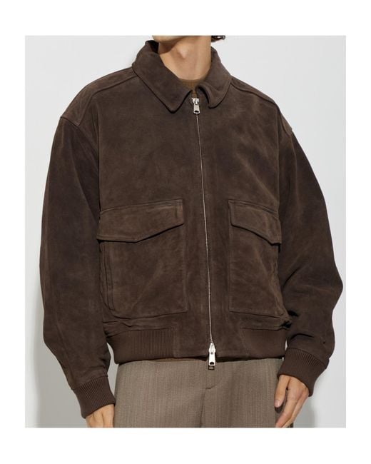 Agolde Brown Collared Long-Sleeved Casual Jacket for men
