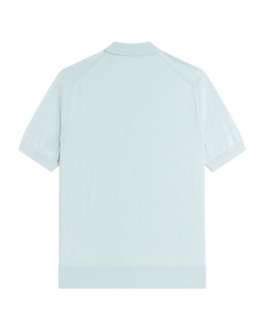 Fred Perry Blue Solid Color Polo Shirt for men
