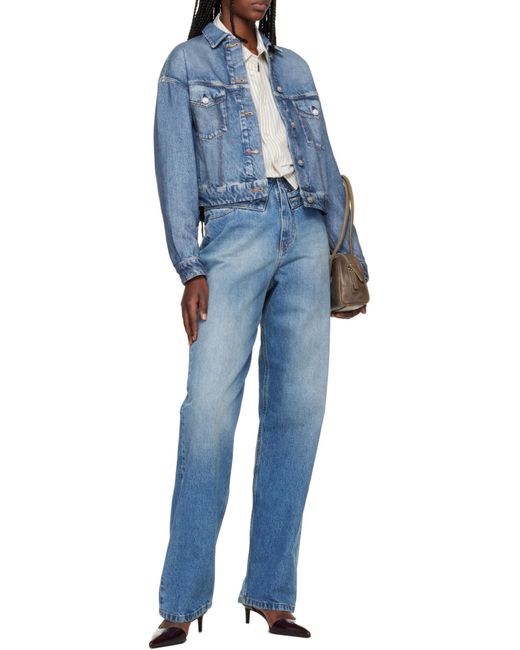 Rag & Bone Blue Cropped Denim Jacket