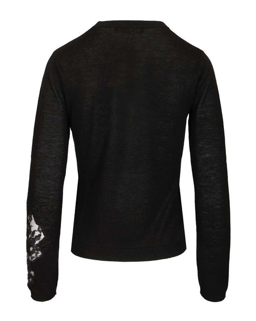 Max Mara Crew Neck Knitwear Black