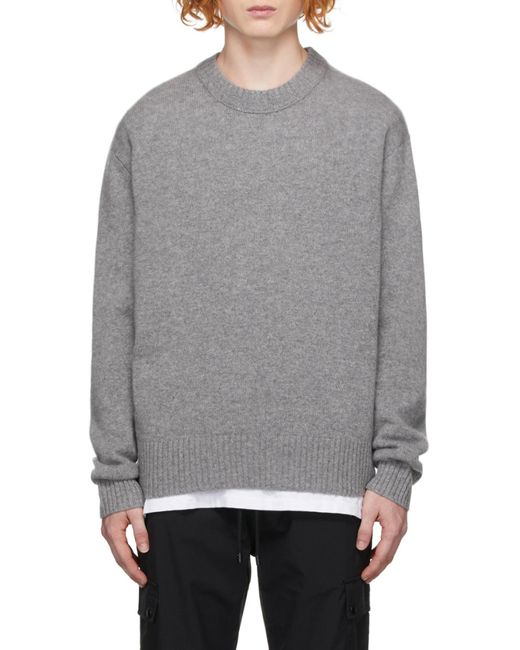 FRAME Gray Logo Knitted Pullover for men