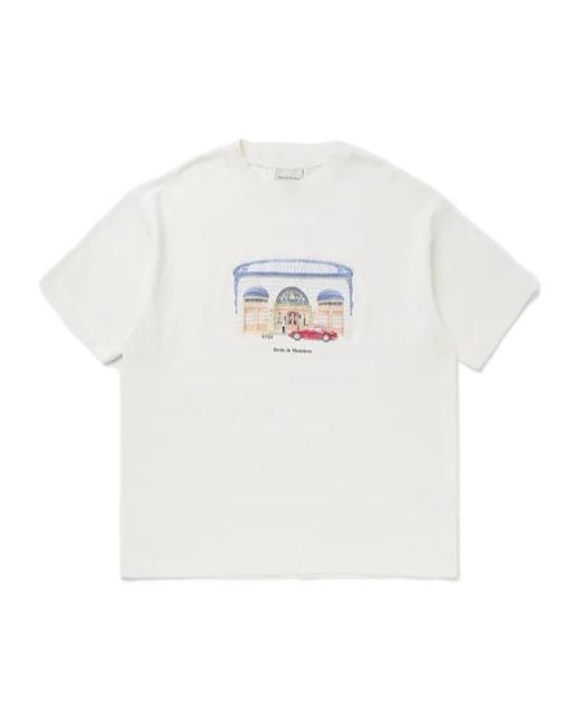 Drole de Monsieur White Graphic Print T-Shirt for men