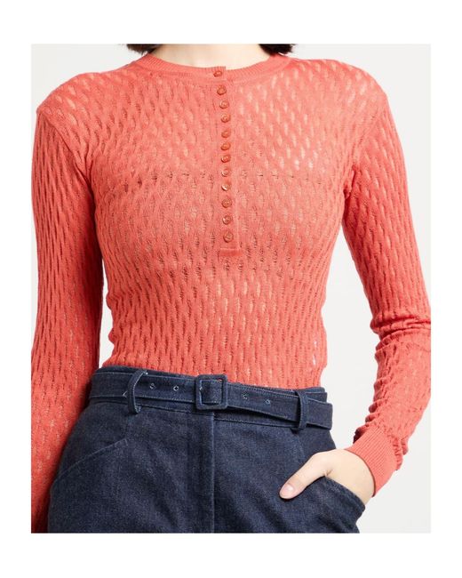 MAX&Co. Pink Button Neck Sweater