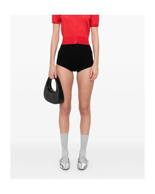 Coperni Black Logo-Embroidered High-Waisted Shorts