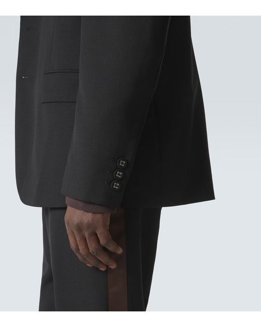 Wales Bonner Black Alto Satin-Trimmed Virgin Wool Blazer for men