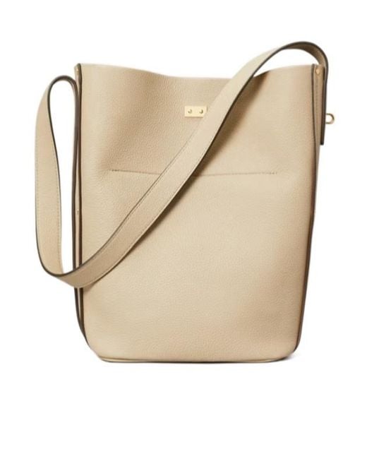 Tory Burch Natural Lock Slim Bucket Bag