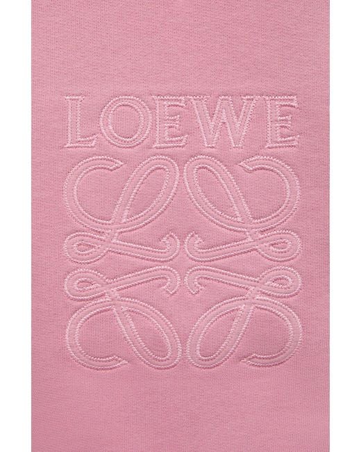 Loewe Cropped Sweatshirt in Pink | Lyst