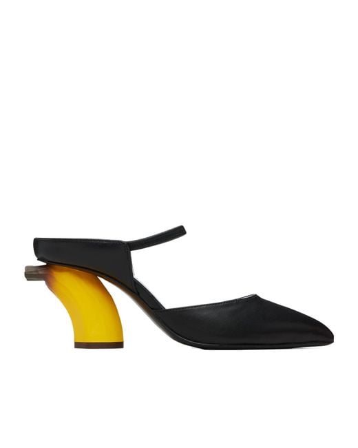 Maison Mihara Yasuhiro Black Banana Mule Shoes