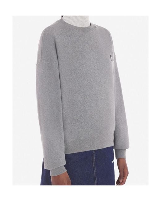Maison Kitsuné Gray Maison Kitsuné Fox Patch Crewneck Sweatshirt