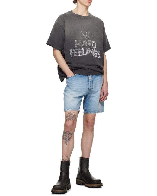 DSquared² Blue Logo Patch Denim Shorts for men