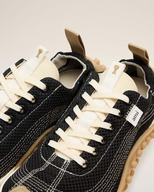 AMI Black Mesh Mirage Sneakers for men