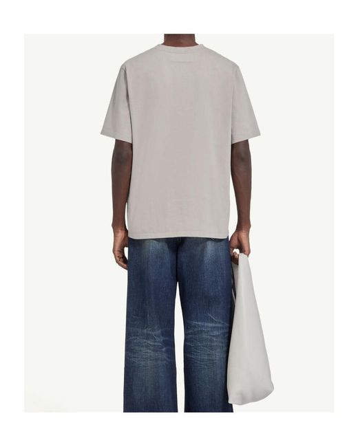 MM6 by Maison Margiela Gray Crew-Neck Graphic T-Shirt for men