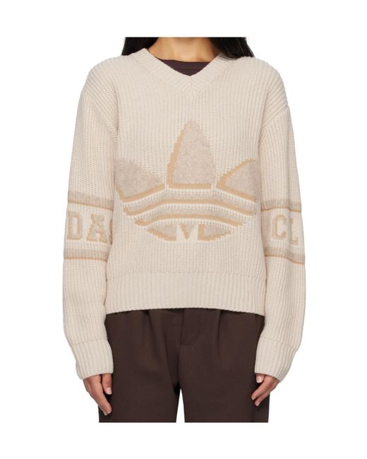 Adidas Originals Blue X Clot By Edison Chen V-Neck Logo Knitwear for men