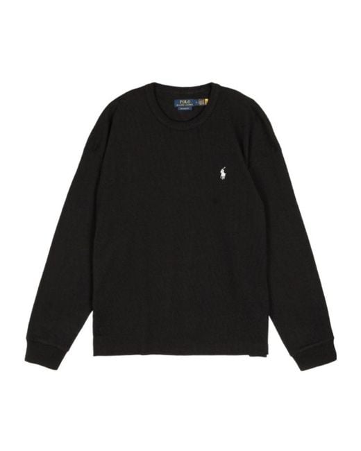 Polo Ralph Lauren Black Relaxed Long Sleeve T-Shirt for men