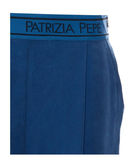 Patrizia Pepe Blue Elastic Waistband Fluid Pants