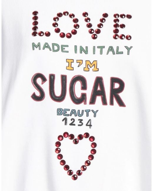 Dolce & Gabbana White Solid Color Applique Sweatshirt