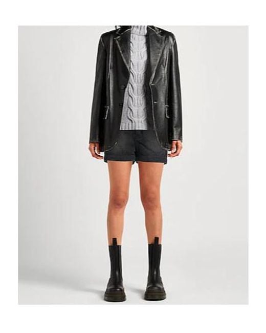 Isabel Marant Black Logo Denim Shorts