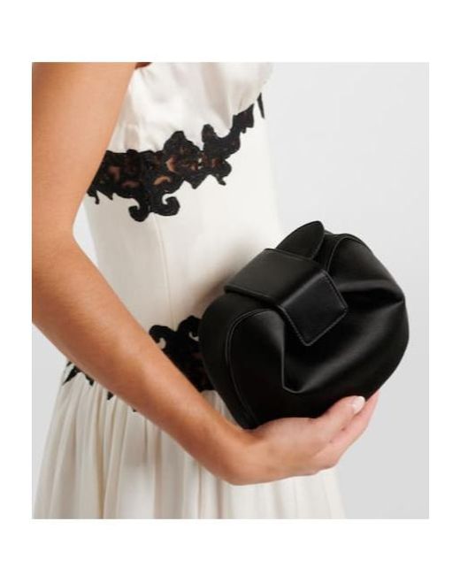 Gabriela Hearst Black Soft Demi Satin Clutch