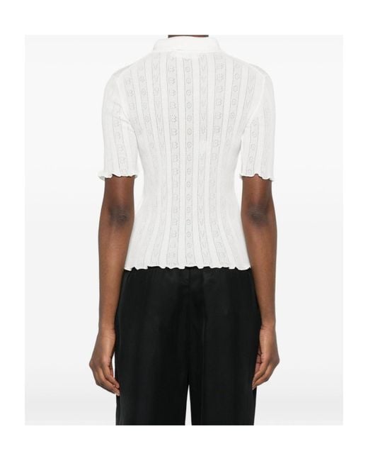 Victoria Beckham White Short-Sleeved Polo Shirt