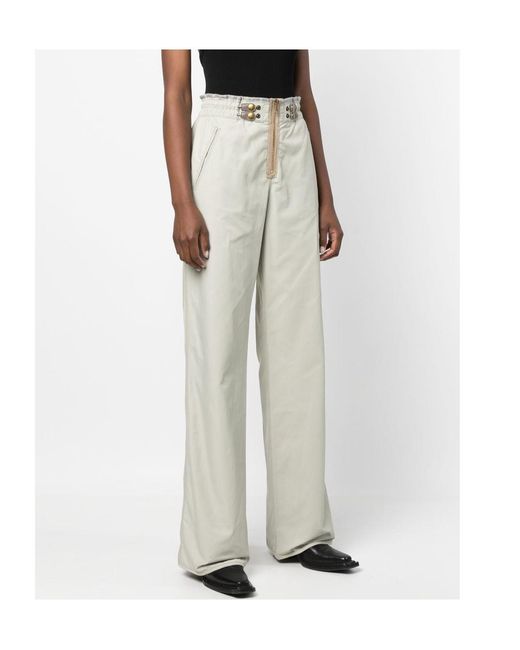 DIESEL Gray High-Waist Flared Pants