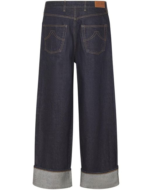 KENZO Blue Turn-Up Hem Jeans for men
