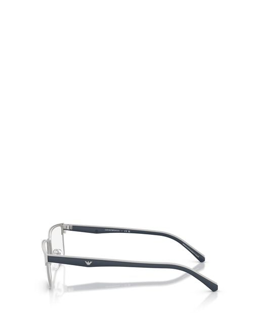Emporio Armani White Rectangle-Frame Glasses for men