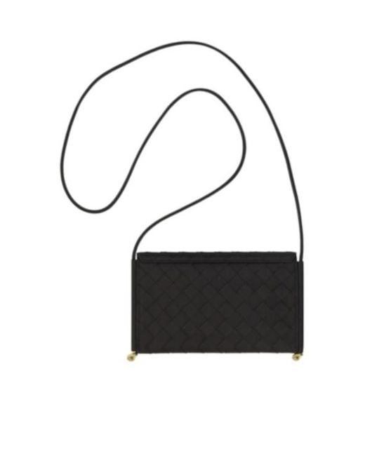 Bottega Veneta Black Solstice Horizontal Phone Pouch
