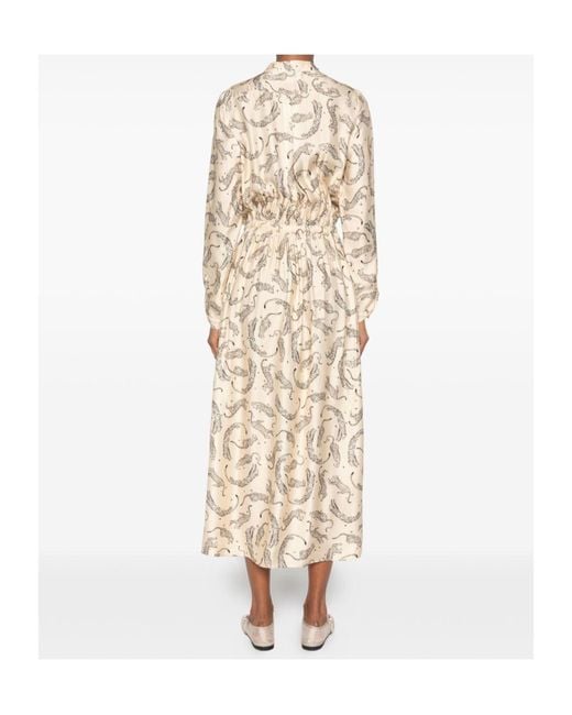 Forte_forte Natural Leopard-Print Midi Dress