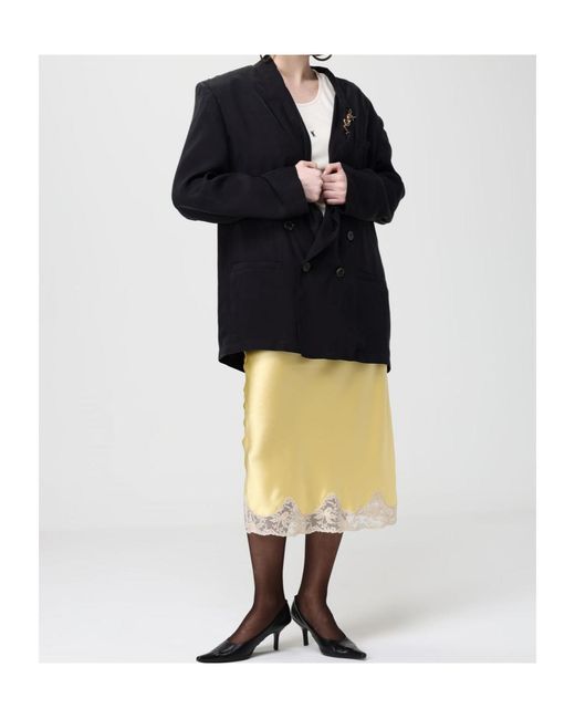 Saint Laurent Black Double-Breasted Long-Sleeved Jacket
