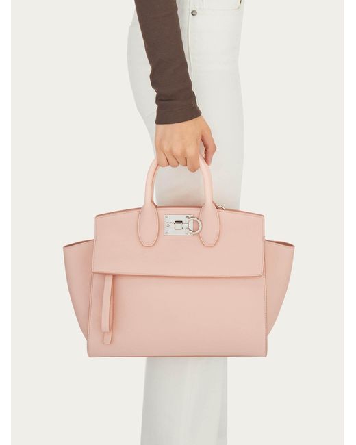 Ferragamo Pink Studio Soft Logo Shoulder Bag
