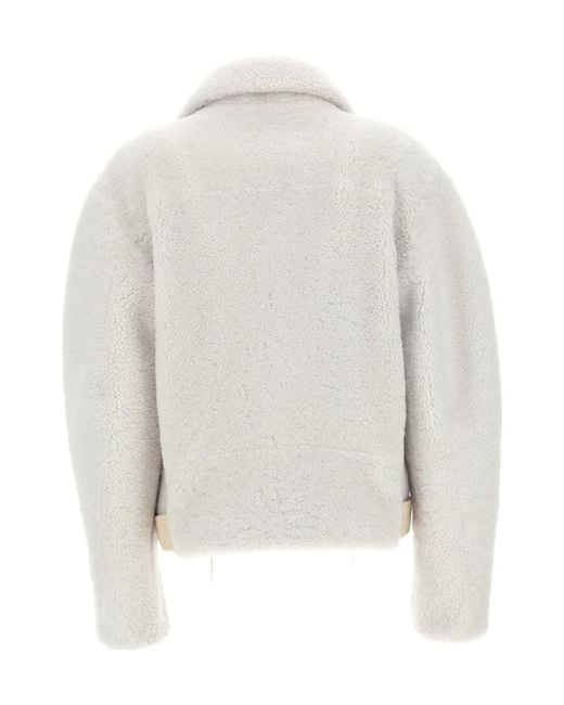 Chloé Gray Shearling Biker Jacket