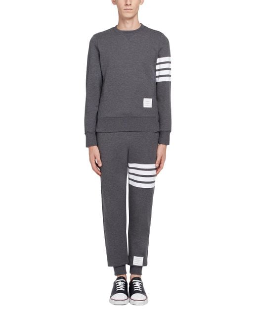 Thom Browne Gray Bar Striped Sweatpants for men