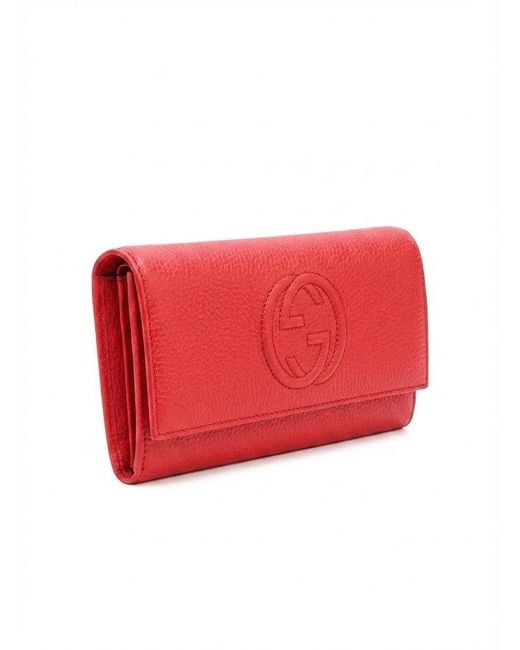 Gucci Red Gg Decorated Wallet