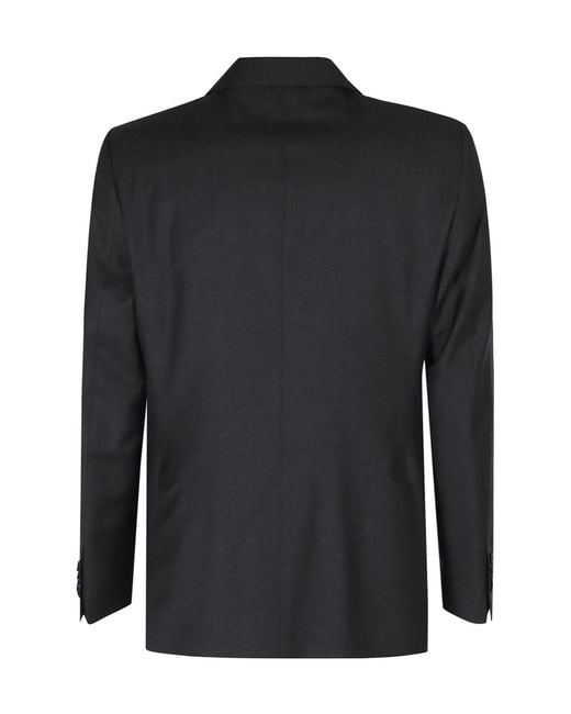 Tagliatore Black Two-Piece Set: Long-Sleeve Suit Jacket And Trousers for men
