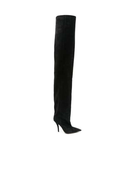 Paris Texas Black 110Mm Suede Boots