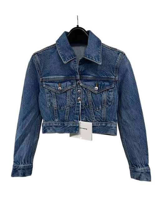 Alexander Wang Blue Shrunken Denim Jacket