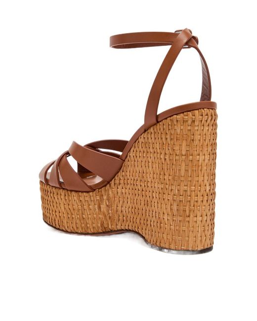 Aquazzura Brown Ankle Strap Sandals