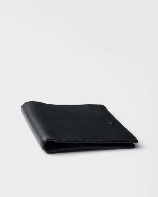 Prada Black Antiqued Leather Wallet