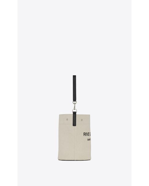 Saint Laurent White Rive Gauche Bucket Bag for men