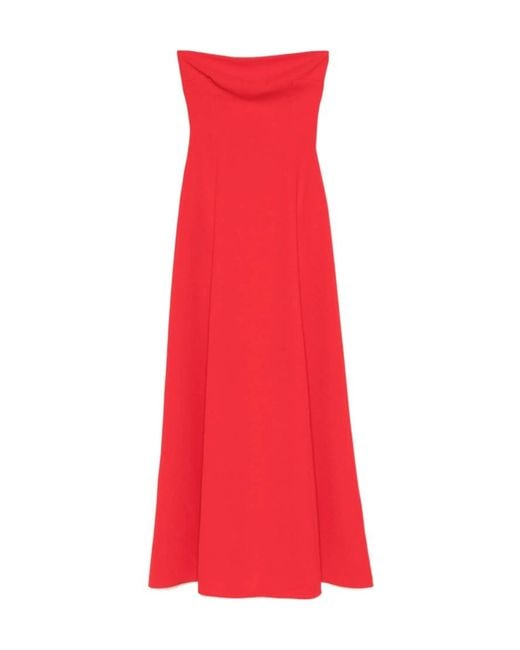 Solace London Red London Strapless Maxi Dress