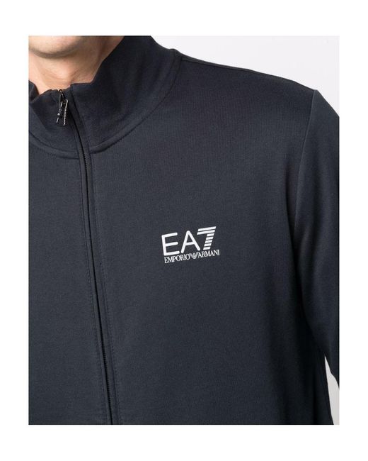 EA7 Blue Logo-Print Tracksuit Set for men