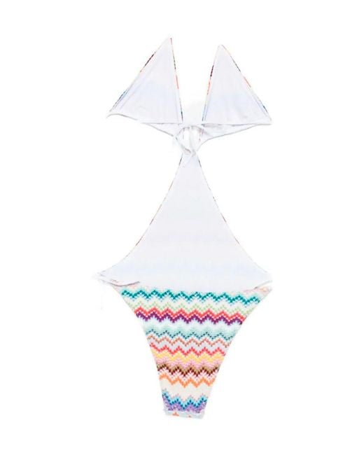 Missoni White Zigzag Pattern Bikini