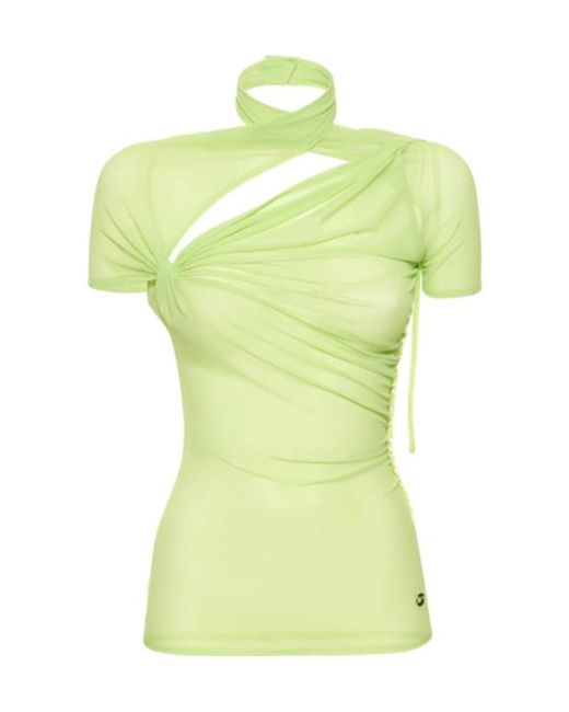 Coperni Yellow Asymmetric Draped Top