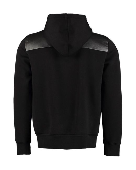 McQueen Black Hooded Zipper Casual Jacket for men