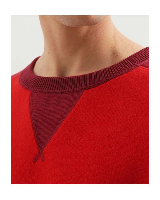 1989 STUDIO Red Contrast Crewneck Sweater for men
