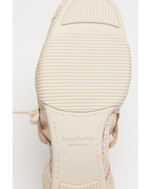 Acne White Strap Leather Shoes